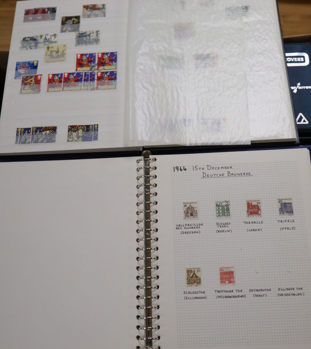 A collection of UK and German stamps